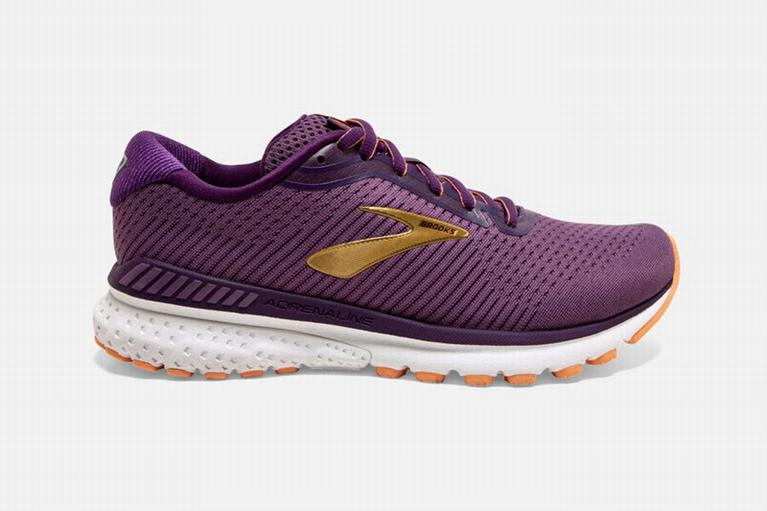 Brooks Adrenaline GTS 20 Road Running Shoes - Women's - Purple/Orange (58029-BYRM)